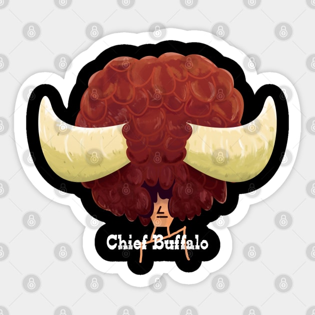 Chief Buffalo Sticker by Joselo Rocha Art